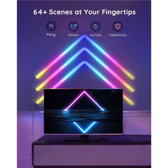 Glide RGBIC Smart Wall Light, Multicolor Customizable, Music Sync Home Decor - Picture 3 of 6